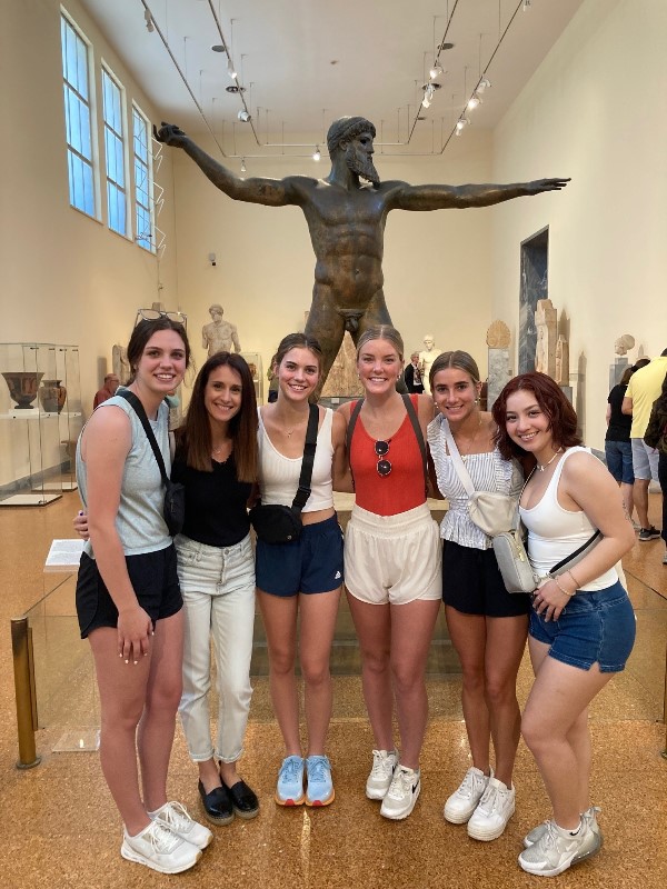 Study-abroad students in the Gaming program on a field trip to the National Archaeological Museum in Athens